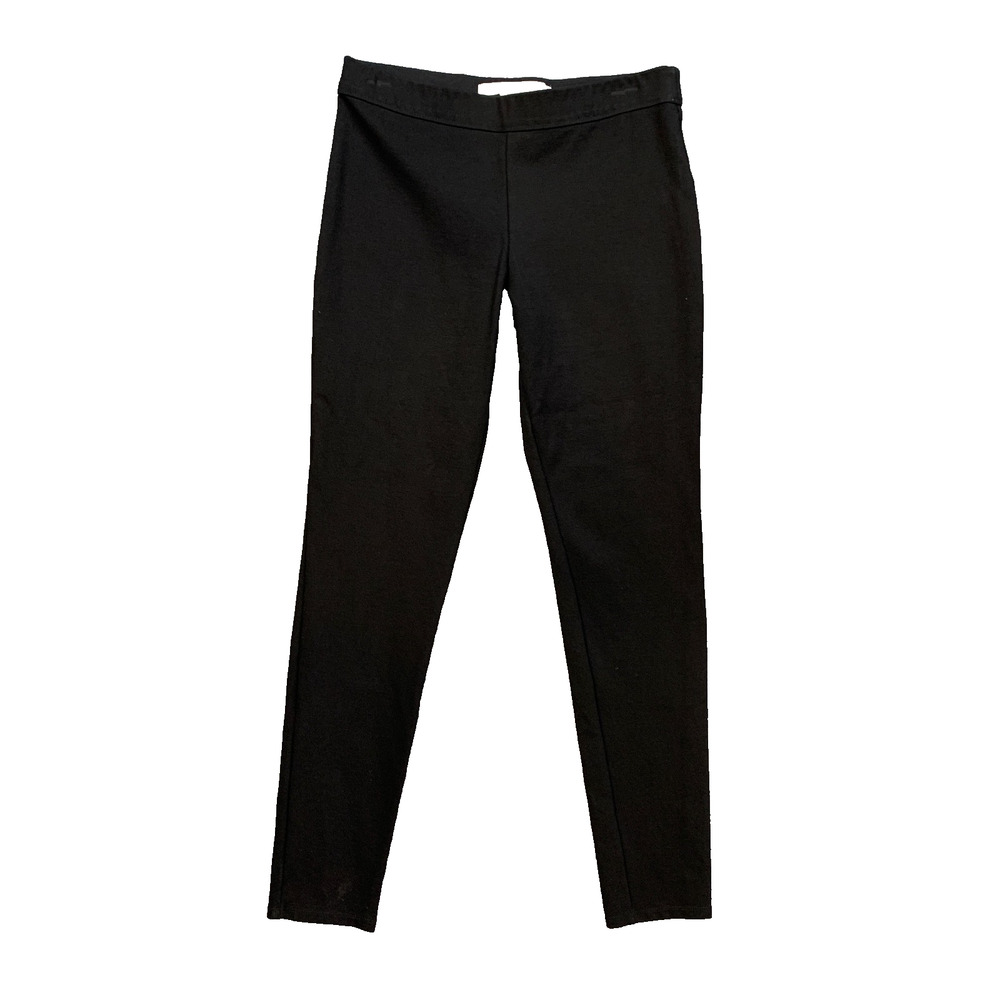 Max Studio Pants Women M Medium Black Pull On Cropped Ponte Stretch Skinny Ankle